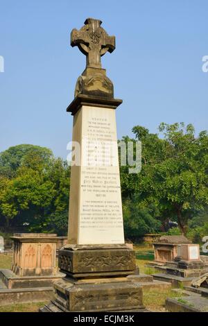 India, Uttar Pradesh, Lucknow, La Residenza, il Cimitero e memoriale per le vittime ufficiali dell'ammutinamento indiano del 1857-1858 Foto Stock