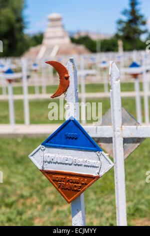 Repubblica di Macedonia, Bitola, il cimitero dei francesi, costruito nel 1923 e ha più di 6200 tombe dei soldati francesi della parte anteriore orientale della guerra 1914-1921 Foto Stock