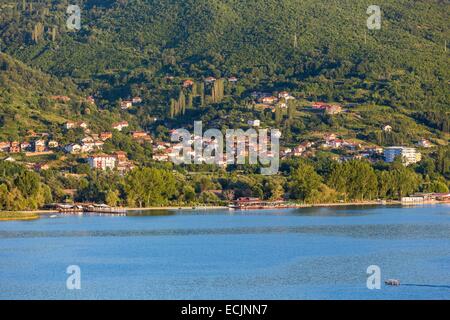 Repubblica di Macedonia, il lago di Ohrid, classificato come patrimonio mondiale dall' UNESCO Foto Stock