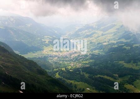 La Svizzera, nel Cantone di Vaud, Les Diablerets, ghiacciaio dal 3000 e Col du Pillon Foto Stock