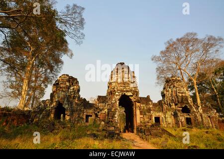 Cambogia, Preah Vihear provincia, tempio di Preah Khan Kampong Svay o Prasat Bakan, liste come patrimonio mondiale dall' UNESCO, XI secolo, costruito da Suryavarman II e ristrutturato da Jayavarman VII Foto Stock