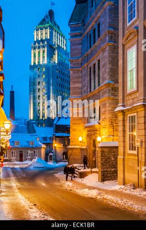 Canada, Provincia di Quebec Quebec, edificio edificio Prezzo da Saint-Louis Street, fino lato trimestre nella città vecchia sono classificati come patrimonio mondiale dall' UNESCO Foto Stock