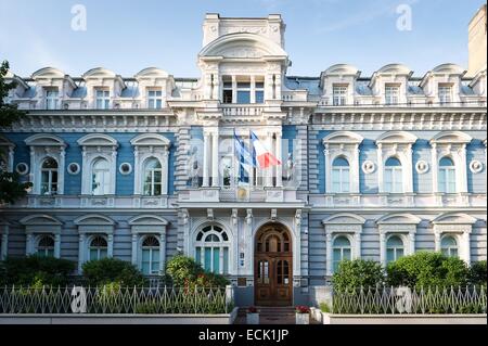 La lettonia, Vidzeme, Riga, capitale europea della cultura 2014, centro storico sono classificati come patrimonio mondiale dall'UNESCO, l'Ambasciata di Francia Foto Stock