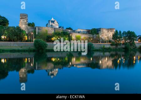 Francia, Maine et Loire, Angers, fiume Maine Foto Stock