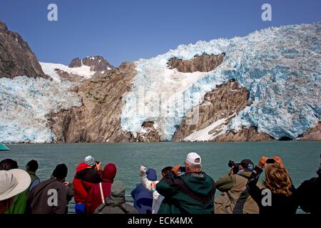 Stati Uniti, Alaska Kenai Peninsula, il Parco nazionale di Kenai Fjords, crociera in barca ai ghiacciai, Northwestern Glacier Foto Stock