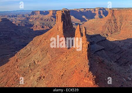 Stati Uniti, Utah e Colorado Plateau, Dead Horse Point State Park vicino al Parco Nazionale di Canyonlands, Marlboro Punto di sunrise Foto Stock