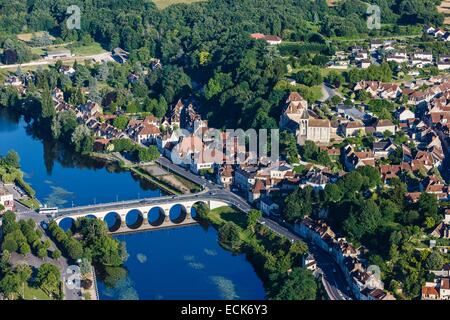 Francia, Indre, Le Blanc, la città (vista aerea) Foto Stock