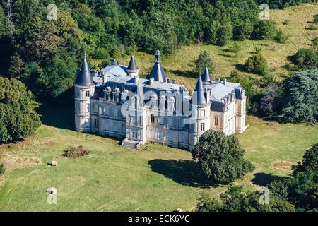 Francia, Indre, Mezieres en Brenne, Beauregard CASTELLO (vista aerea) Foto Stock