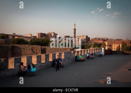 La Turchia, Sud Anatolia orientale, Kurdistan, Diyarbakir, Kaci Burcu, le pareti Foto Stock