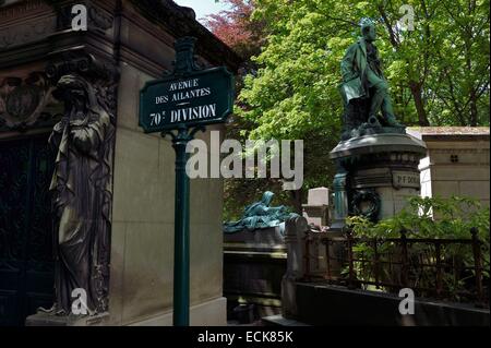 Francia, Parigi, il cimitero di Pere-Lachaise Foto Stock
