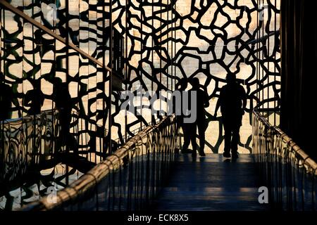Francia, Bouches du Rhone, Marsiglia, area euromediterranea, MuCEM museo della civiltà in Europa e nel Mediterraneo R. Ricciotti e R. Charta architetti Foto Stock