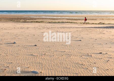 Francia, Manche, Cotentin, Cap de la Hague, Biville beach Foto Stock