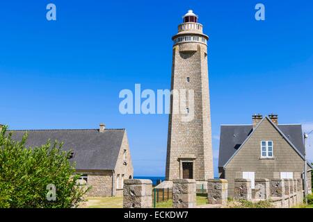 Francia, Manche, Cotentin, Fermanville, cappuccio Levi faro Foto Stock