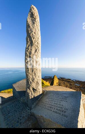 Francia, Calvados, Cricqueville en bessin, Pointe du Hoc, parte di sbarco in Normandia il 6 giugno 1944, american rangers memorial Foto Stock