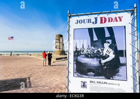Francia, Calvados, Saint Laurent sur Mer, la spiaggia di Omaha, luogo storico dello sbarco in Normandia, celebrazione del settantesimo anniversario di D Day e la battaglia di Normandia Foto Stock