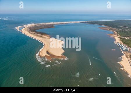 Francia, Charente Maritime, Les Mathes, Pointe de La Coubre (vista aerea) Foto Stock