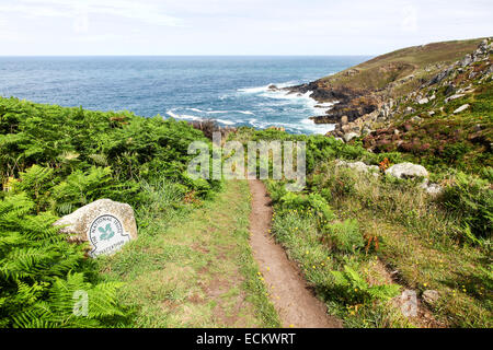 Scogliere Tregerthen vicino a Zennor Cornwall West Country England Regno Unito sulla costa sud-ovest il percorso Foto Stock