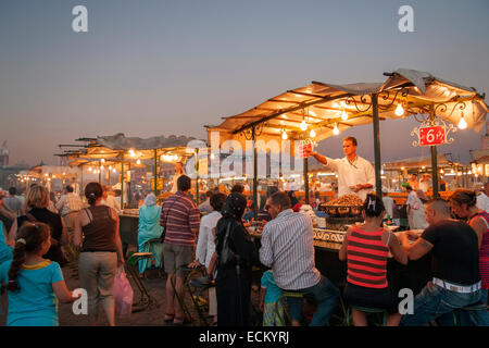 Djemaa el Fna a Marrakech, Marocco Foto Stock