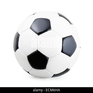 Pallone da calcio su sfondo bianco Foto Stock