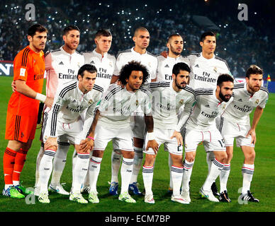 Marrakech, Marocco. Xvii Dec, 2014. FIFA Coppa del Mondo per Club. Cruz Azul contro il Real Madrid. Real Madrid Team line-up. Credito: Azione Sport Plus/Alamy Live News Foto Stock