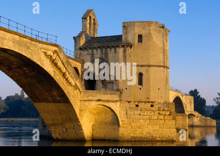 Saint Benezet ponte sul Rodano, Avignon Vaucluse, Provence-Alpes-Côte d'Azur, la valle del Rodano, Provence, Francia Foto Stock