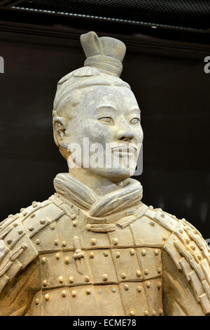 Originale di Guerrieri di Terracotta, il mausoleo del primo imperatore di Qin, Xi'an, Shaanxi Province, Cina Foto Stock