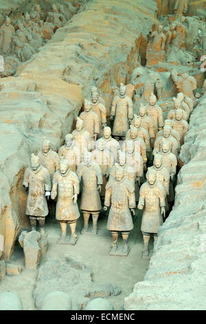 Esercito di Terracotta, Hall 1, Mausoleo del primo imperatore di Qin, Xi'an, Shaanxi Province, Cina Foto Stock