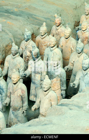 Esercito di Terracotta, Hall 1, Mausoleo del primo imperatore di Qin, Xi'an, Shaanxi Province, Cina Foto Stock