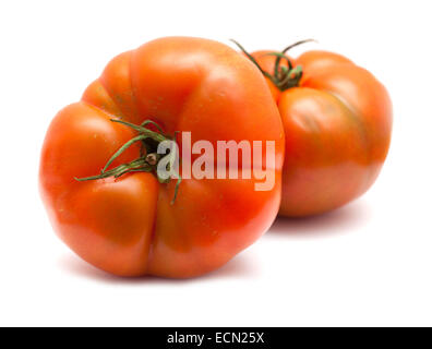 Grande massa-pomodori cresciuti isolato su bianco Foto Stock