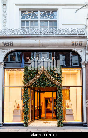 Il Bulgari Store In New Bond Street a Londra, Inghilterra Foto Stock