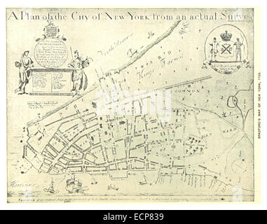 (Re1893NYC) PG015 BRADFORD LA PIANTA DELLA CITTÀ DI NEW YORK, 1728 Foto Stock