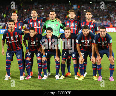 Marrakech, Marocco. Xvii Dec, 2014. FIFA Coppa del Mondo per Club. San Lorenzo rispetto a Auckland City semi-finale. Il San Lorenzo team line up © Azione Sport Plus/Alamy Live News Foto Stock