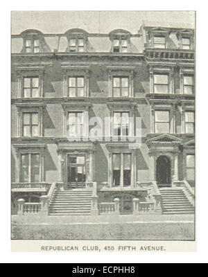 Questa illustrazione del 1893 tratta dalla serie di King a New York raffigura il Republican Club al 450 di Fifth Avenue, che mostra il suo design e le sue caratteristiche architettoniche a New York City. Foto Stock