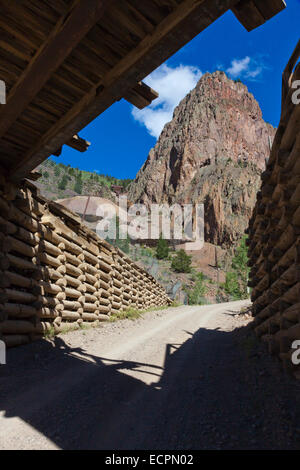 Il Commodore e miniere di bachelor in CREEDE COLORADO argento dove è stata minata fino al 1985 Foto Stock