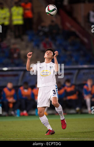 Marrakech, Marocco. Xvii Dec, 2014. Takuya Iwata (Auckland) Calcio/Calcetto : Club FIFA World Cup Marocco 2014 Semi-Final match tra San Lorenzo 2-1 Auckland City a Stade de Marrakech in Marrakech, Marocco . Credito: Maurizio Borsari/AFLO/Alamy Live News Foto Stock