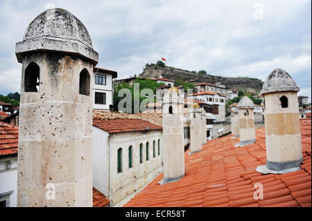 Dettagli di architettura con ottomano case tradizionali in turco storica città di Safranbolu Foto Stock