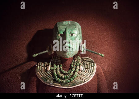 Maschera Funeraria del Signore K'inich Janaab Pakal"(603-683A.C) il Museo Nazionale di Antropologia,città del Messico, Messico Foto Stock