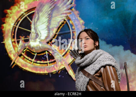 Il Madame Tussauds di Londra oggi ha rivelato il suo più recente di figura, Katniss Everdeen, giocato da Jennifer Lawrence. Foto Stock