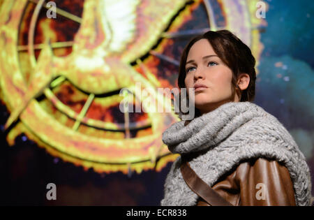 Il Madame Tussauds di Londra oggi ha rivelato il suo più recente di figura, Katniss Everdeen, giocato da Jennifer Lawrence. Foto Stock