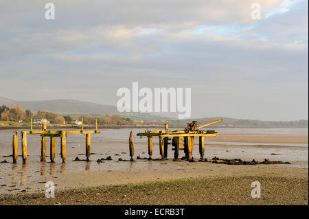 Abbandonato il molo in legno, Fahan, County Donegal, Irlanda. Foto © George Sweeney/Alamy Foto Stock