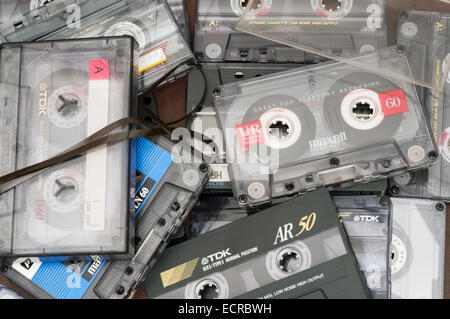 Vecchie cassette audio Foto Stock