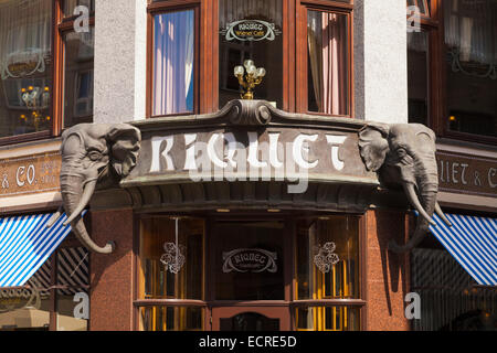 Ingresso della RIQUETHAUS, RIQUET CAFE, Coffee House, Lipsia, Sassonia, Germania Foto Stock
