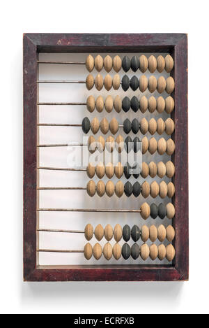 Vintage abacus isolati su sfondo bianco Foto Stock