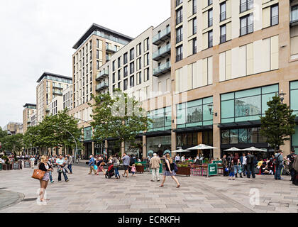 Negozi nel centro commerciale della città, Cardiff Wales, Regno Unito Foto Stock