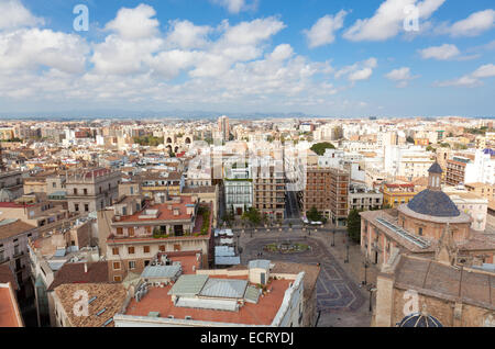 Vista del centro storico di Valencia, Spagna Foto Stock