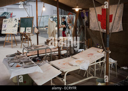 Mash - Mobile Army Surgical Hospital Al 32 Barcelona International Comic Fair War Exhibition, Catalogna, Spagna. Foto Stock