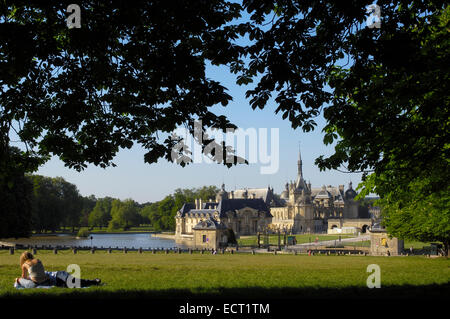 Il castello di Chantilly, Chateau de Chantilly, Chantilly, regione Piccardia, in Francia, in Europa Foto Stock