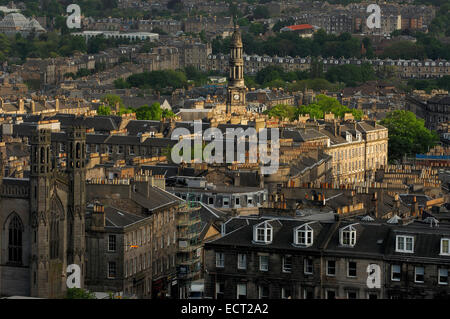 Nuova città da Calton Hill, Edimburgo, Regione di Lothian, Scozia, Regno Unito, Europa Foto Stock