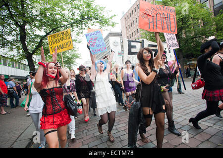 Evento femminista, tampere, Finlandia, Europa Foto Stock