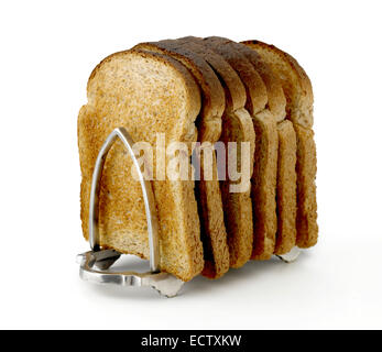 Toast in toast rack Foto Stock